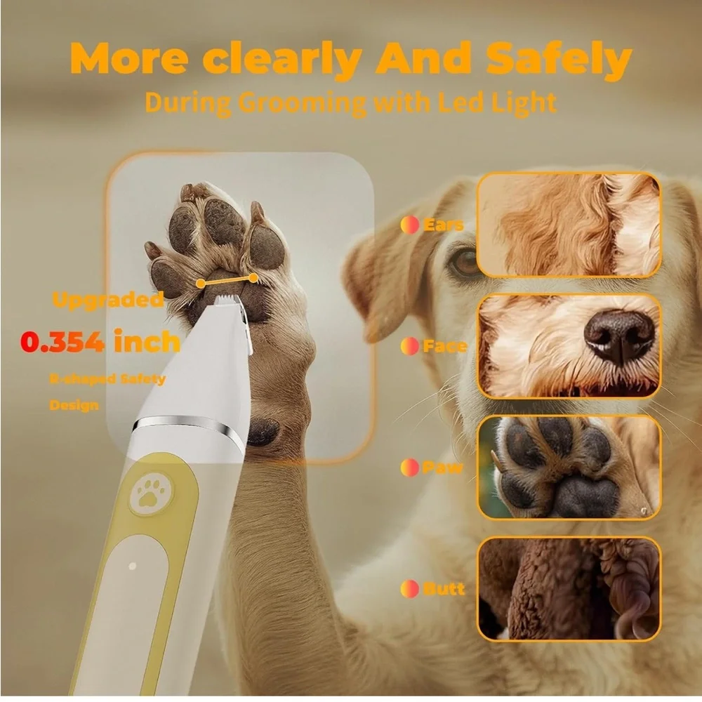 NEW! Pet Clippers Grooming Kit 4 Tools Cordless Paw Trimmer Grinder Waterproof